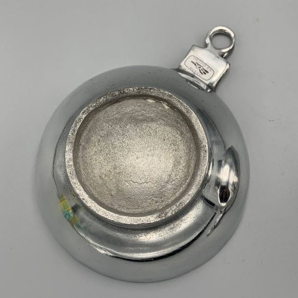 Two VTG Pewter Zig Zag Ornament Shaped Dip Bowls w/Heart Spoon & Knife Spreader - Picture 7 of 9